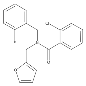 2-chloro-N-(2-fluorobenzyl)-N-(furan-2-ylmethyl)benzamide Structure