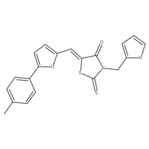 (Z)-3-(furan-2-ylmethyl)-2-thioxo-5-((5-(p-tolyl)furan-2-yl)methylene)thiazolidin-4-one结构式