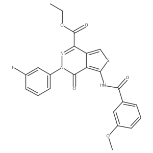 ethyl 3-(3-fluorophenyl)-5-(3-methoxybenzamido)-4-oxo-3H,4H-thieno[3,4-d]pyridazine-1-carboxylate Structure
