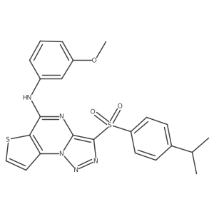 3-(4-isopropylphenylsulfonyl)-N-(3-methoxyphenyl)thieno[2,3-e][1,2,3]triazolo[1,5-a]pyrimidin-5-amine Structure