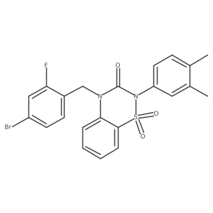 4-(4-bromo-2-fluorobenzyl)-2-(3,4-dimethylphenyl)-2H-1,2,4-benzothiadiazin-3(4H)-one 1,1-dioxide结构式