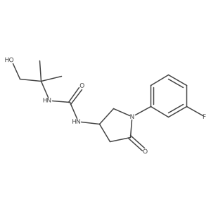 1-[1-(3-Fluorophenyl)-5-oxopyrrolidin-3-yl]-3-(1-hydroxy-2-methylpropan-2-yl)urea结构式