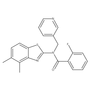 N-(4,5-dimethylbenzo[d]thiazol-2-yl)-2-fluoro-N-(pyridin-3-ylmethyl)benzamide结构式