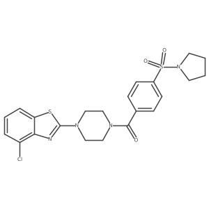 (4-(4-Chlorobenzo[d]thiazol-2-yl)piperazin-1-yl)(4-(pyrrolidin-1-ylsulfonyl)phenyl)methanone结构式