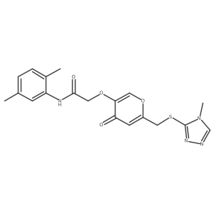 N-(2,5-dimethylphenyl)-2-[6-[(4-methyl-1,2,4-triazol-3-yl)sulfanylmethyl]-4-oxo-pyran-3-yl]oxy-acetamide结构式