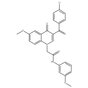 2-(3-(4-chlorobenzoyl)-6-methoxy-4-oxoquinolin-1(4H)-yl)-N-(3-methoxyphenyl)acetamide结构式
