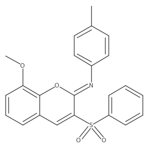 (Z)-N-(8-methoxy-3-(phenylsulfonyl)-2H-chromen-2-ylidene)-4-methylaniline Structure