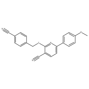 2-((4-Cyanobenzyl)thio)-6-(4-methoxyphenyl)nicotinonitrile结构式