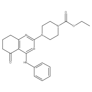 Ethyl 4-[5-oxo-4-(phenylamino)-5,6,7,8-tetrahydroquinazolin-2-yl]piperazine-1-carboxylate Structure