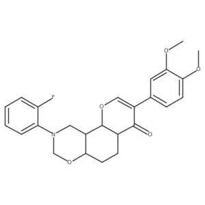 3-(3,4-Dimethoxyphenyl)-9-(2-fluorophenyl)-4a,5,6,6a,8,10,10a,10b-octahydrochromeno[8,7-e][1,3]oxazin-4-one Structure