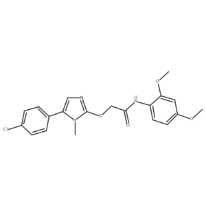 2-((5-(4-chlorophenyl)-1-methyl-1H-imidazol-2-yl)thio)-N-(2,4-dimethoxyphenyl)acetamide结构式
