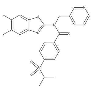 N-(5,6-dimethylbenzo[d]thiazol-2-yl)-4-(isopropylsulfonyl)-N-(pyridin-3-ylmethyl)benzamide结构式