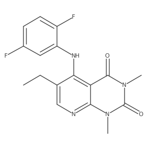 5-((2,5-difluorophenyl)amino)-6-ethyl-1,3-dimethylpyrido[2,3-d]pyrimidine-2,4(1H,3H)-dione结构式