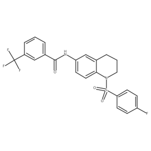 N-[1-(4-fluorobenzenesulfonyl)-1,2,3,4-tetrahydroquinolin-6-yl]-3-(trifluoromethyl)benzamide结构式