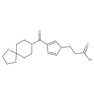 4-(1,4-Dioxa-8-azaspiro[4.5]dec-8-ylcarbonyl)-1H-pyrazole-1-propanoic acid Structure