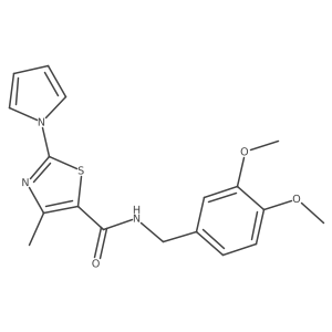 N-(3,4-dimethoxybenzyl)-4-methyl-2-(1H-pyrrol-1-yl)-1,3-thiazole-5-carboxamide结构式
