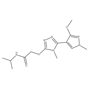 N-isopropyl-2-((5-(3-methoxy-1-methyl-1H-pyrazol-4-yl)-4-methyl-4H-1,2,4-triazol-3-yl)thio)acetamide结构式
