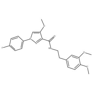 N-[2-(3,4-dimethoxyphenyl)ethyl]-1-(4-fluorophenyl)-4-methoxy-1H-pyrazole-3-carboxamide结构式