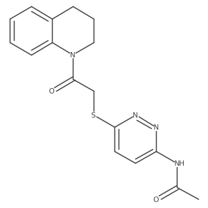 N-(6-((2-(3,4-dihydroquinolin-1(2H)-yl)-2-oxoethyl)thio)pyridazin-3-yl)acetamide结构式