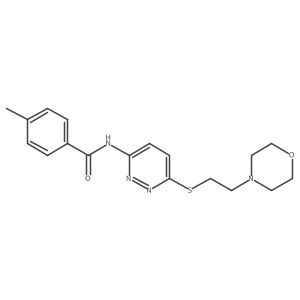 4-methyl-N-(6-{[2-(morpholin-4-yl)ethyl]sulfanyl}pyridazin-3-yl)benzamide结构式