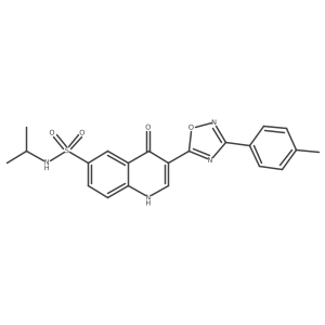 N-isopropyl-4-oxo-3-(3-(p-tolyl)-1,2,4-oxadiazol-5-yl)-1,4-dihydroquinoline-6-sulfonamide Structure