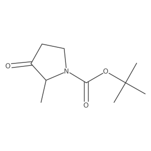 tert-butyl (2S)-2-methyl-3-oxopyrrolidine-1-carboxylate结构式