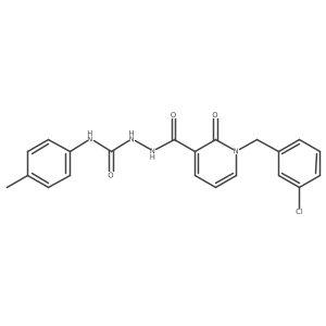 Cc1ccc(NC(=O)NNC(=O)c2cccn(Cc3cccc(Cl)c3)c2=O)cc1结构式