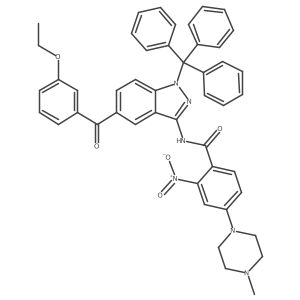 N-[5-(3-ethoxybenzoyl)-1-(triphenylmethyl)-1H-indazol-3-yl]-4-(4-methyl-1-piperazinyl)-2-nitroBenzamide结构式