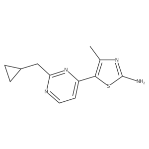 5-(2-(Cyclopropylmethyl)pyrimidin-4-yl)-4-methylthiazol-2-amine结构式