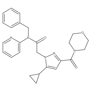 N-benzyl-2-(5-cyclopropyl-3-(morpholine-4-carbonyl)-1H-pyrazol-1-yl)-N-(pyridin-2-yl)acetamide结构式
