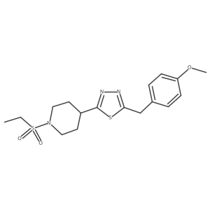 2-(1-(Ethylsulfonyl)piperidin-4-yl)-5-(4-methoxybenzyl)-1,3,4-thiadiazole Structure