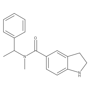 1h-Indole-5-carboxamide,2,3-dihydro-n-methyl-n-(1-phenylethyl)-结构式