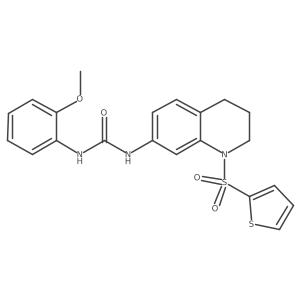 1-(2-Methoxyphenyl)-3-(1-(thiophen-2-ylsulfonyl)-1,2,3,4-tetrahydroquinolin-7-yl)urea Structure