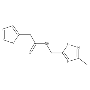 N-((3-methyl-1,2,4-oxadiazol-5-yl)methyl)-2-(thiophen-2-yl)acetamide结构式