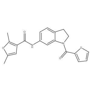 2,5-dimethyl-N-(1-(thiophene-2-carbonyl)indolin-6-yl)furan-3-carboxamide结构式
