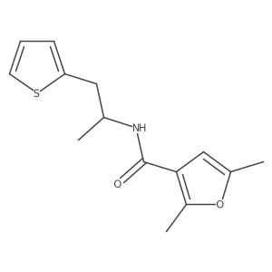 2,5-dimethyl-N-(1-(thiophen-2-yl)propan-2-yl)furan-3-carboxamide结构式