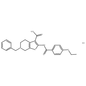 6-Benzyl-2-(4-ethoxybenzamido)-4,5,6,7-tetrahydrothieno[2,3-c]pyridine-3-carboxamide hydrochloride结构式