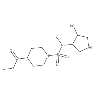 rel-Methyl 1-[[[(3R,4R)-4-hydroxy-3-pyrrolidinyl]methylamino]sulfonyl]-4-piperidinecarboxylate Structure