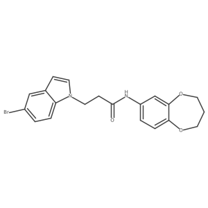 3-(5-bromo-1H-indol-1-yl)-N-(3,4-dihydro-2H-1,5-benzodioxepin-7-yl)propanamide结构式