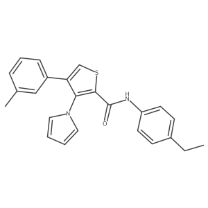 N-(4-ethylphenyl)-4-(3-methylphenyl)-3-(1H-pyrrol-1-yl)thiophene-2-carboxamide Structure