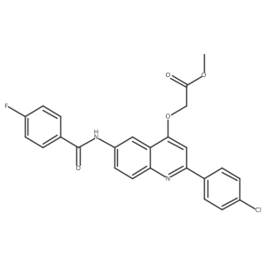 Methyl 2-((2-(4-chlorophenyl)-6-(4-fluorobenzamido)quinolin-4-yl)oxy)acetate结构式