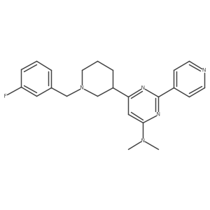 6-(1-(3-Fluorobenzyl)piperidin-3-yl)-N,N-dimethyl-2-(pyridin-4-yl)pyrimidin-4-amine Structure