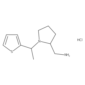 (1-(1-(Thiophen-2-yl)ethyl)pyrrolidin-2-yl)methanamine hydrochloride结构式