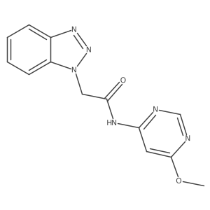 2-(1H-benzo[d][1,2,3]triazol-1-yl)-N-(6-methoxypyrimidin-4-yl)acetamide结构式