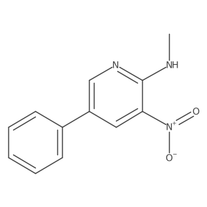 N-methyl-3-nitro-5-phenyl-2-pyridinamine结构式