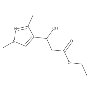 Ethyl 3-(1,3-Dimethyl-4-pyrazolyl)-3-hydroxypropanoate结构式
