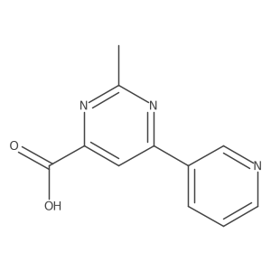 2-Methyl-6-(pyridin-3-yl)pyrimidine-4-carboxylic acid结构式