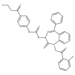 ethyl 4-((N-(2,5-diaza-2-(2-(2-methylphenyl)-2-oxoethyl)-3-oxo-6-phenylbicyclo[5.4.0]undeca-1(7),5,8,10-tetraen-4-yl)carbamoyl)amino)benzoate Structure