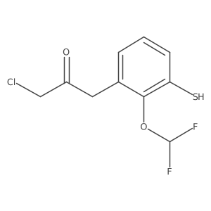 1-Chloro-3-(2-(difluoromethoxy)-3-mercaptophenyl)propan-2-one结构式