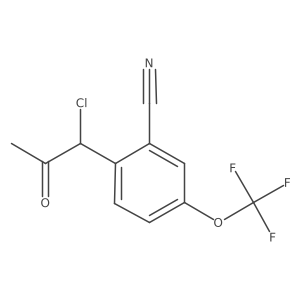 2-(1-Chloro-2-oxopropyl)-5-(trifluoromethoxy)benzonitrile Structure